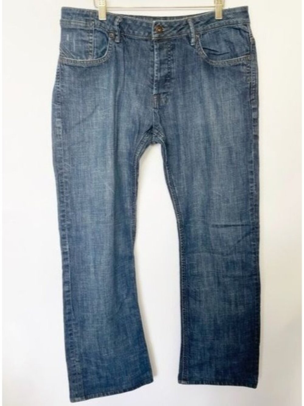 Buffalo David Bitton Embroidered Zipper Pocket Straight Leg Size 36 x 29